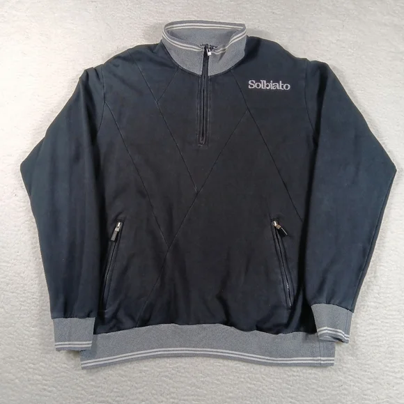 Vintage Solbiato Pullover Mens Large 1/4 Zip Sweater Embroidered Y2K Lot Of 2